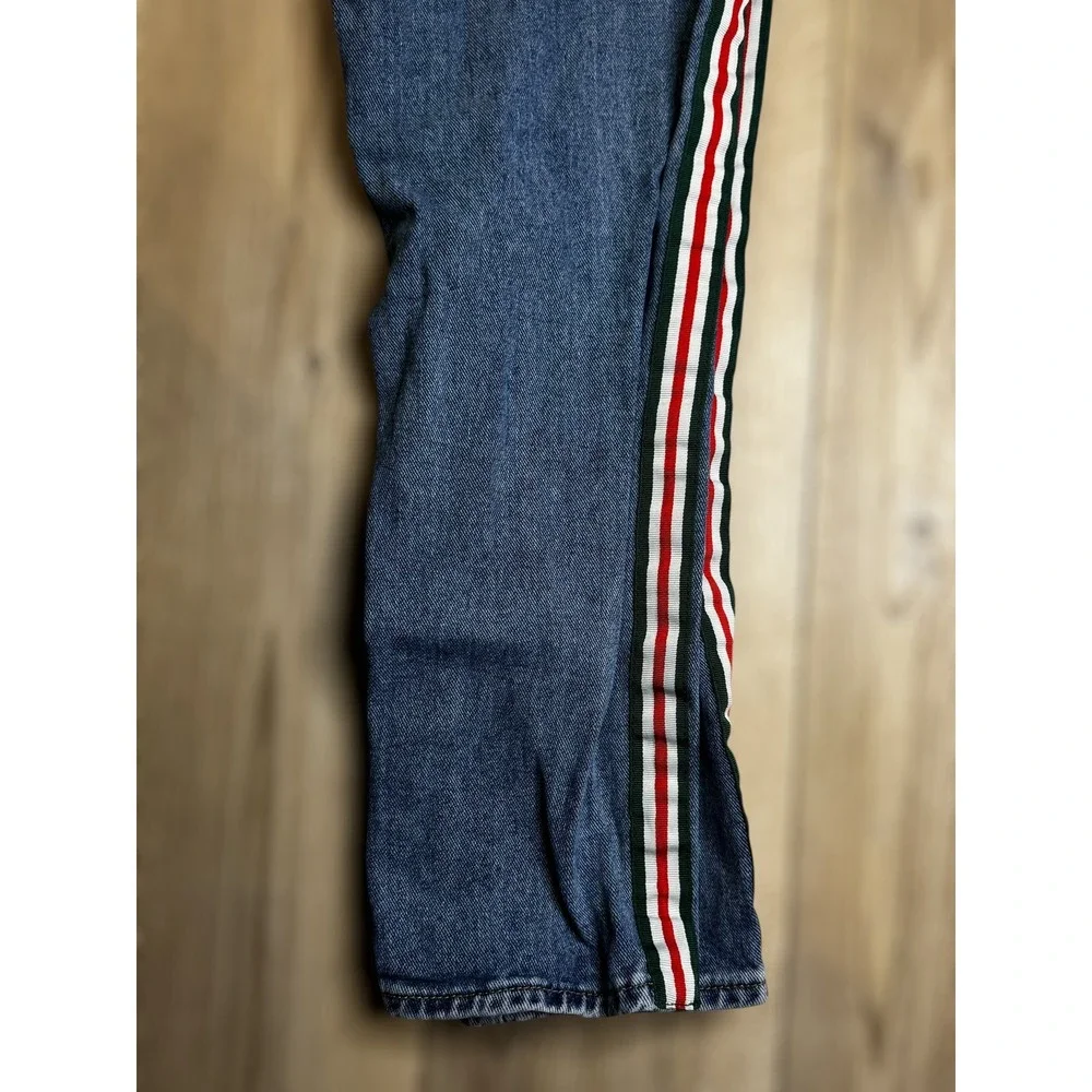 PacSun Mon Jean Blue Denim Side Stripe Straight Leg Womens Stylish Jeans Size 26 - Picture 8 of 8